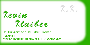 kevin kluiber business card